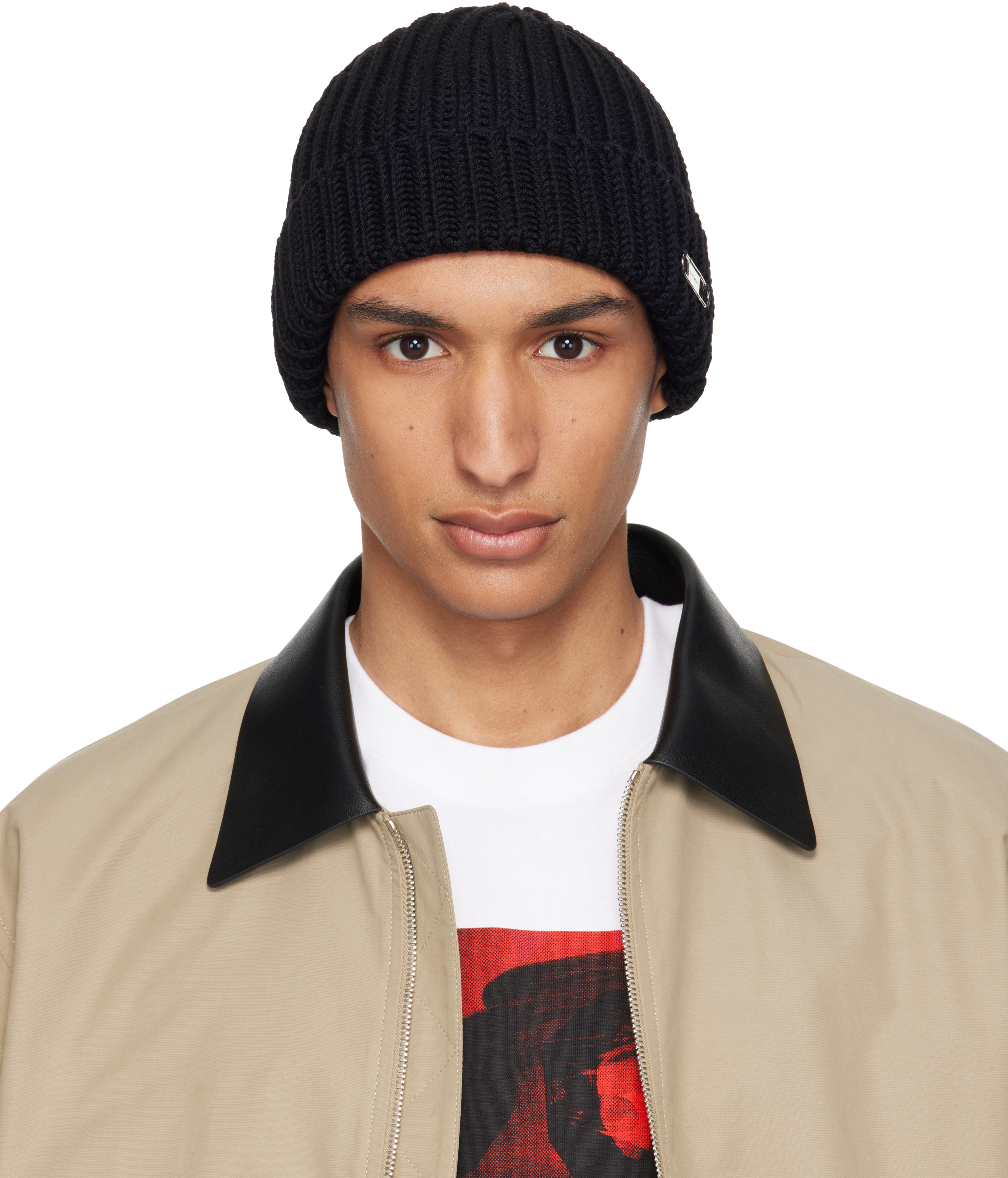 Black Safety Pin Beanie