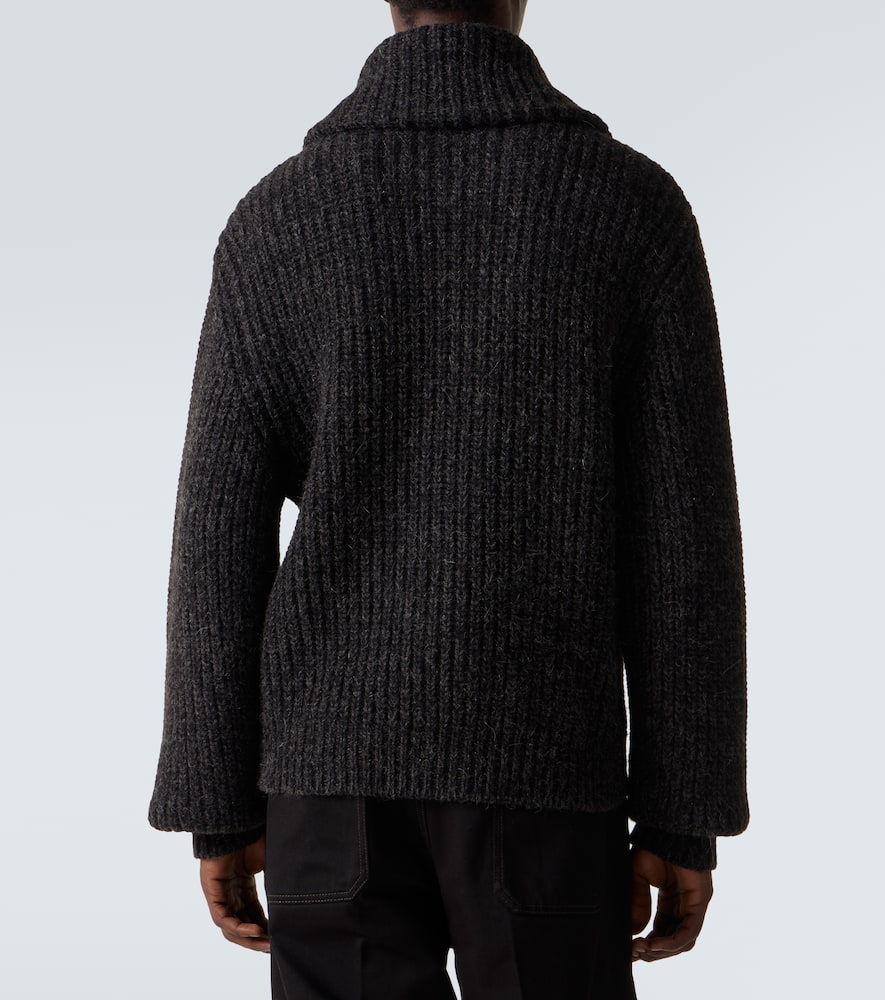 Alpaca and yak wool zip-up cardigan