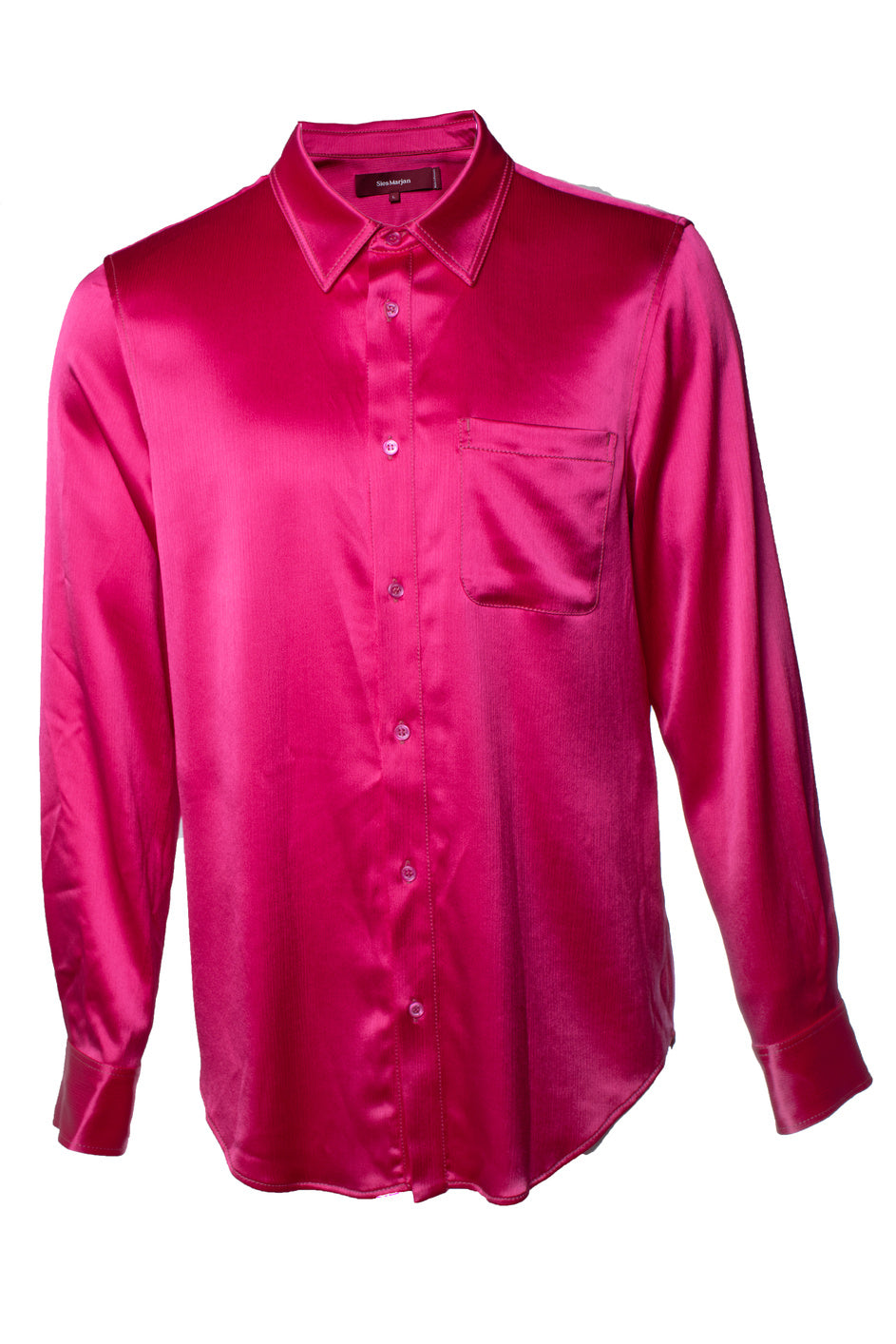 , Sander satin shirt in fuchsia