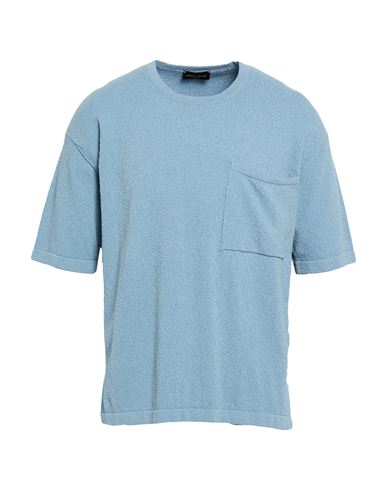 Man Sweater Slate blue Size 38 Cotton