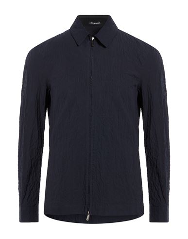Man Shirt Midnight blue Size 38 Cotton, Elastane