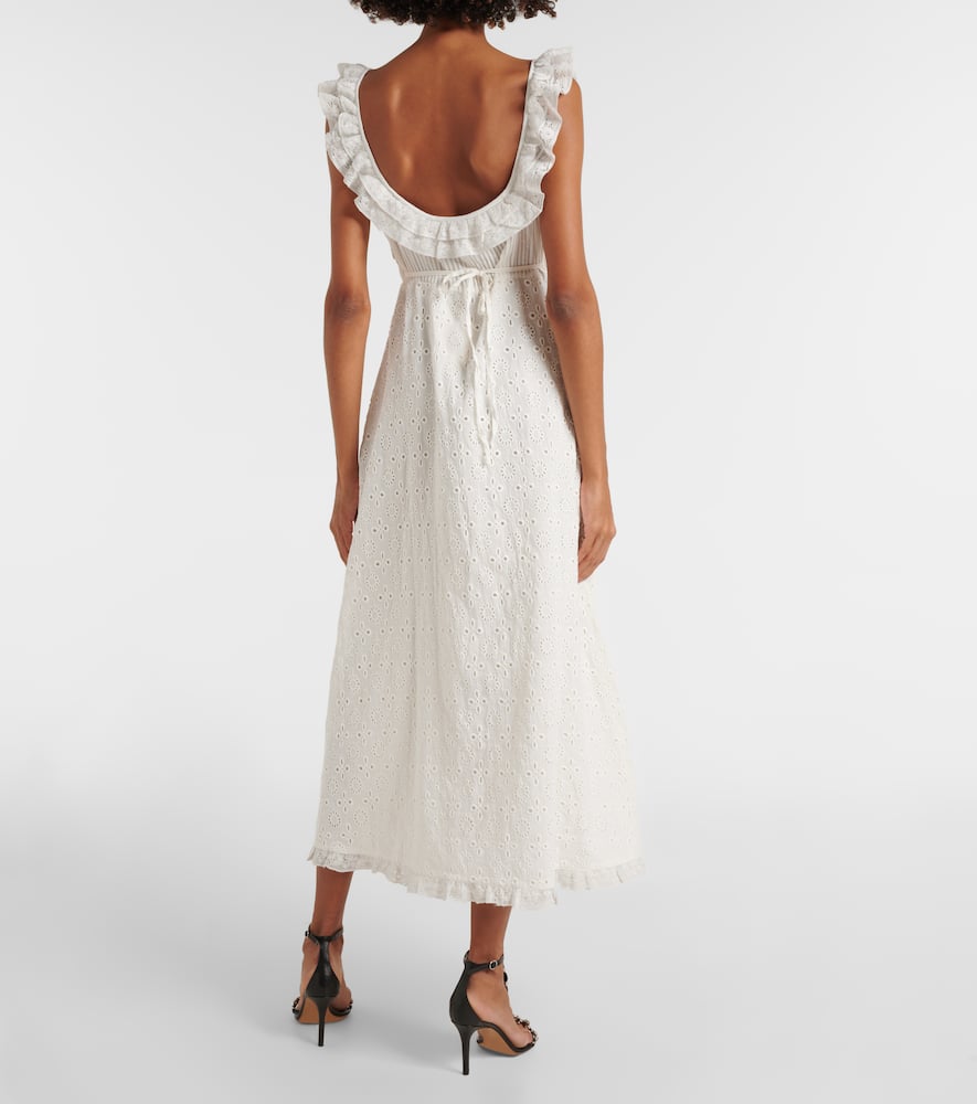 Rixo Annabella lace-trimmed satin maxi dress