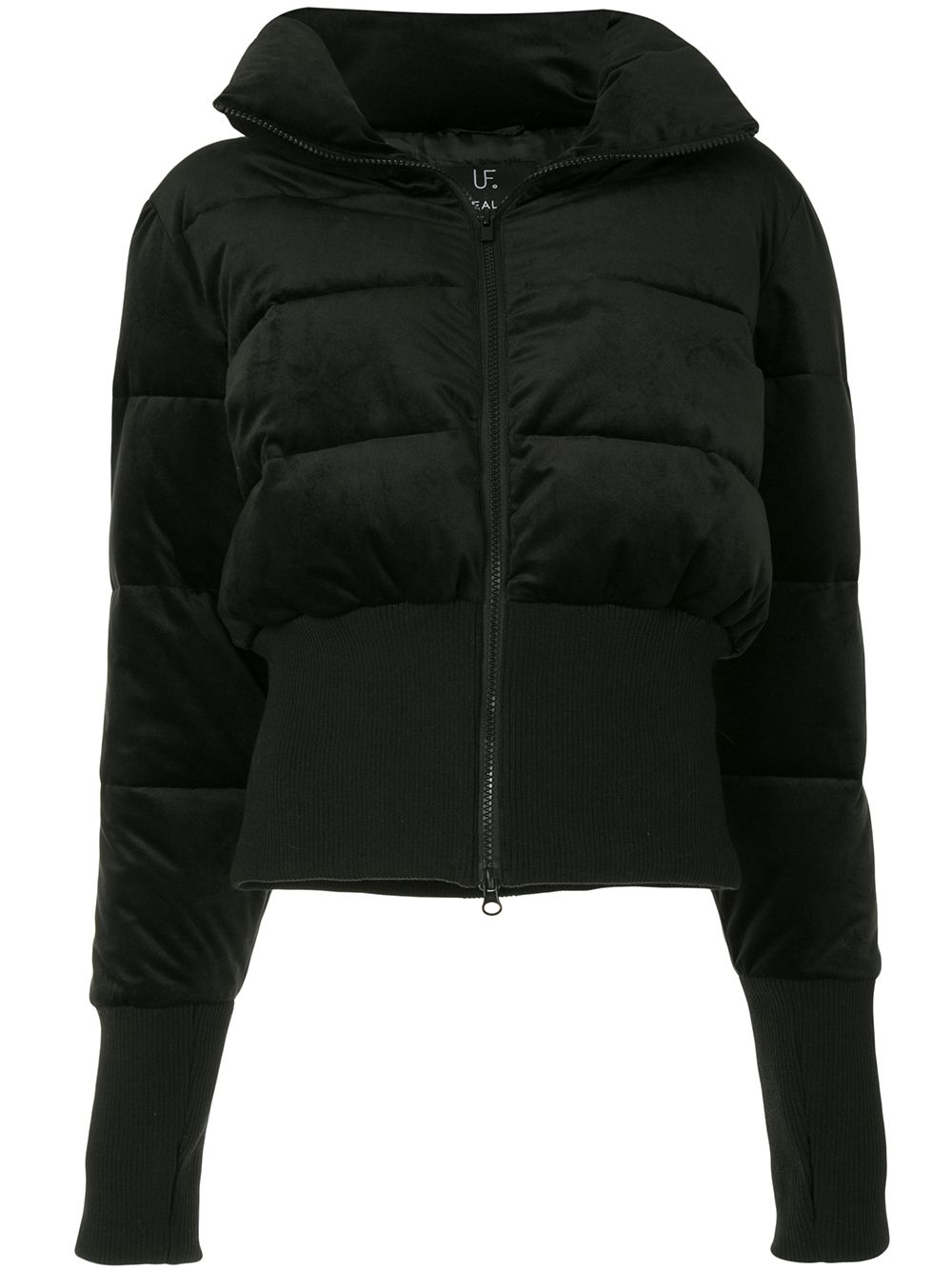 Glove-detail padded jacket - Black