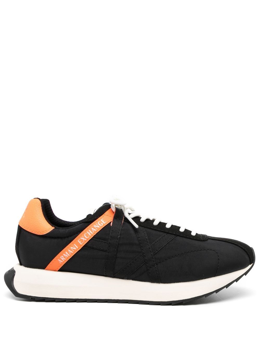 Side logo-print detail sneakers - Black