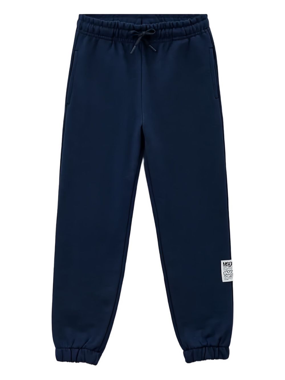 MSGM Kids logo-patch sweatpants - Blue