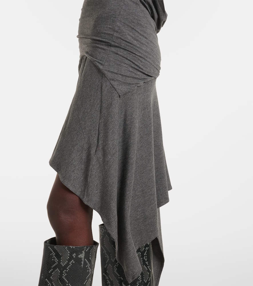 Asymmetric jersey minidress