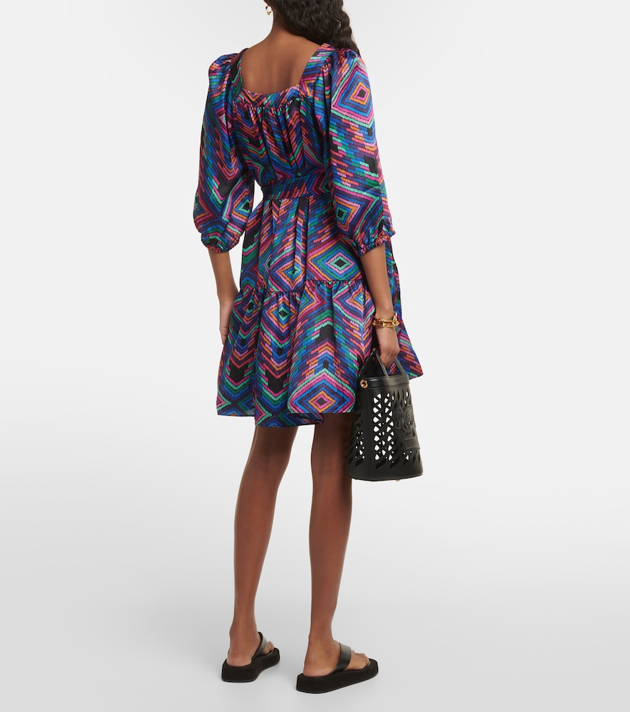 Nightclub printed satin minidress