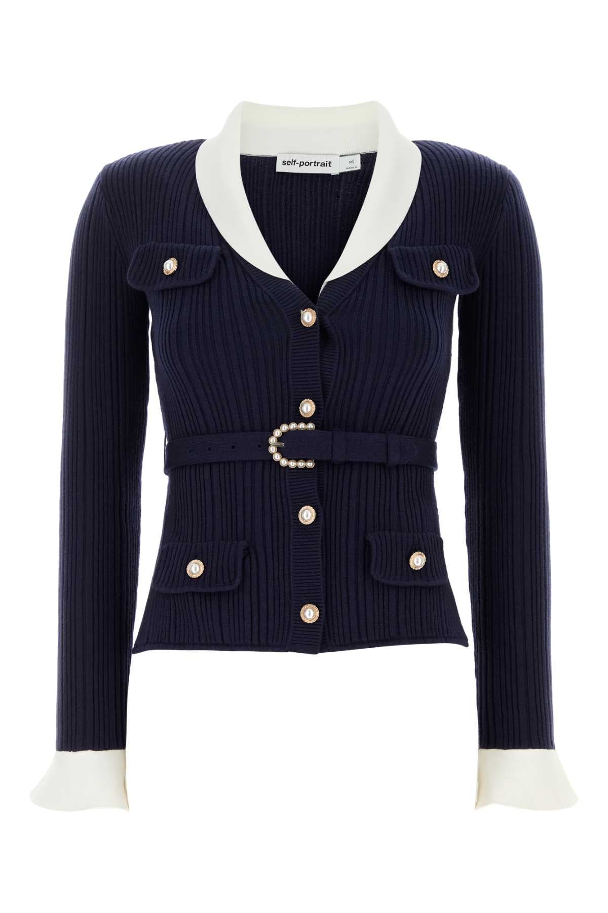 Ribbed Cardigan — Navy