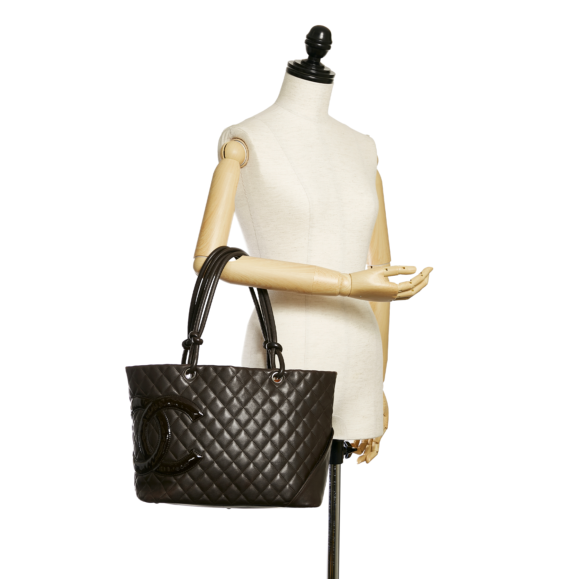 Vintage Black Cambon Ligne Tote Bag