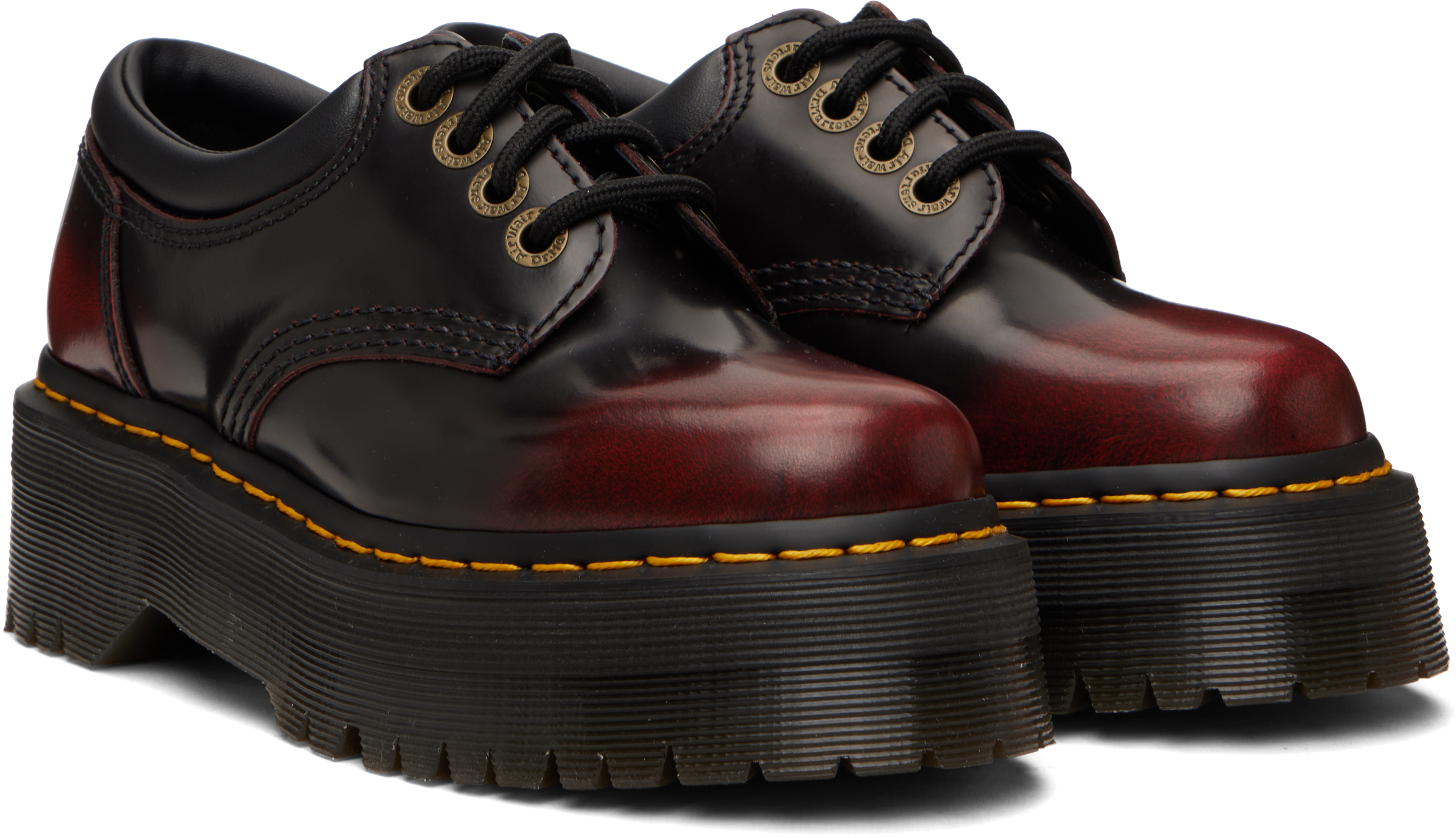 Burgundy 8053 Quad Platform Derbys