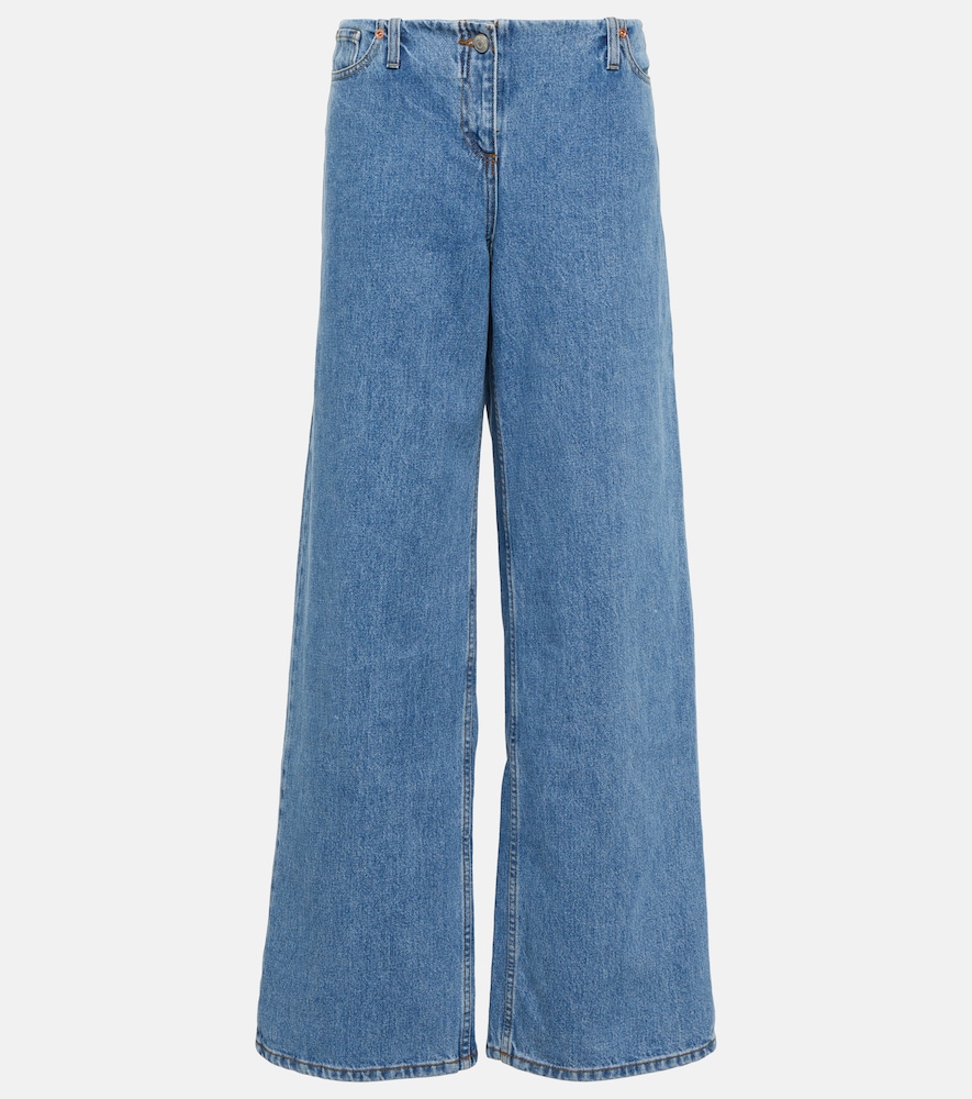 Low-rise wide-leg jeans