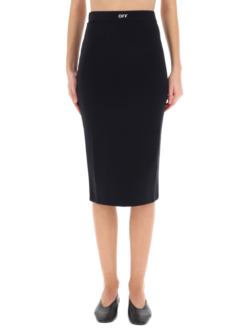 Off-White - comfortable midi skirt elastic waistband