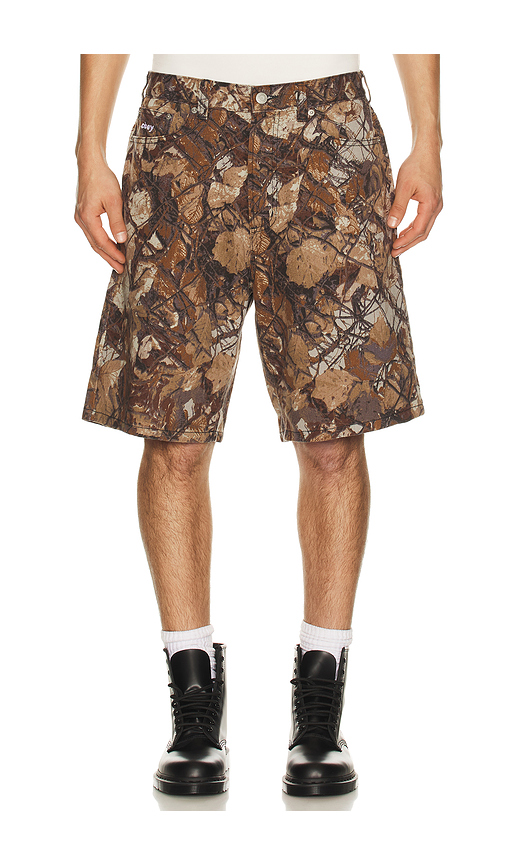 Obey Bigwig Baggy Denim Short in Fence Camo. 30 also , 33