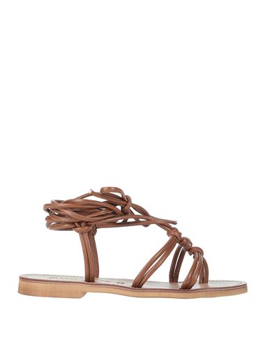 Woman Thong sandal Brown Size 10 Textile fibers