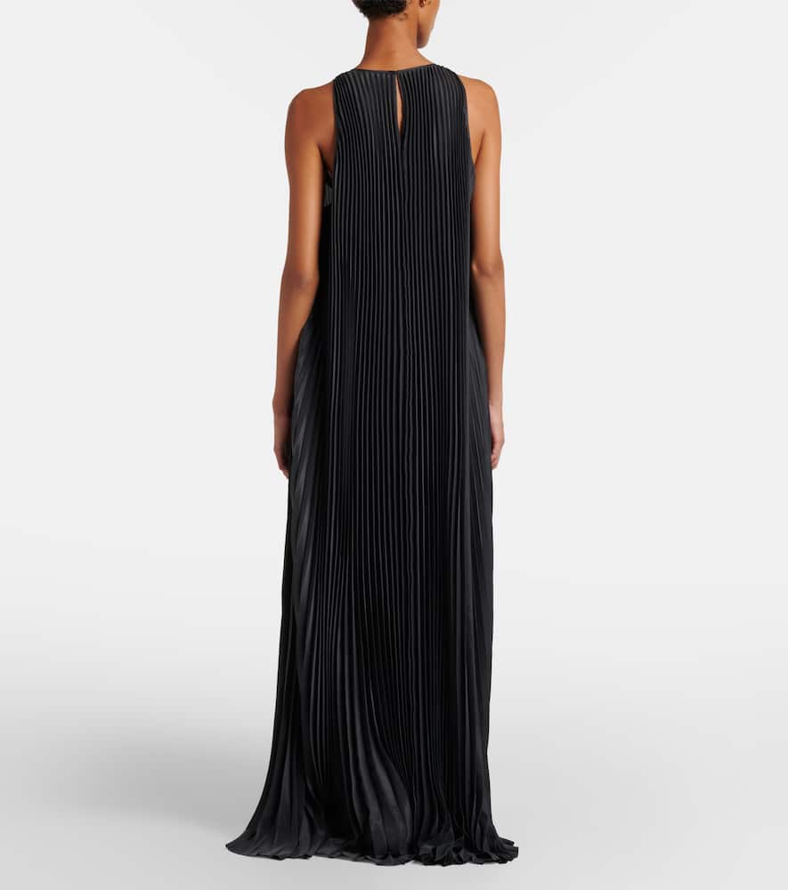 Chenes pleated halterneck maxi dress