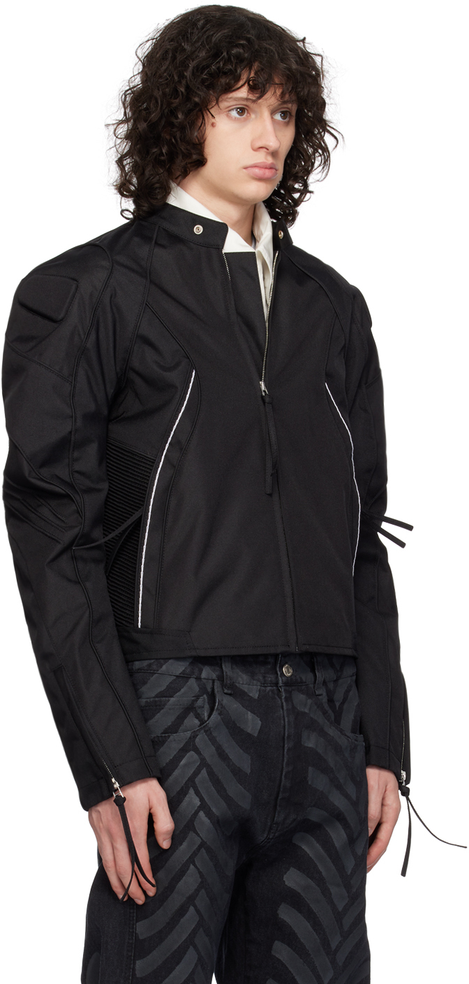 KANGHYUK Black Lock Stitch Bomber Jacket