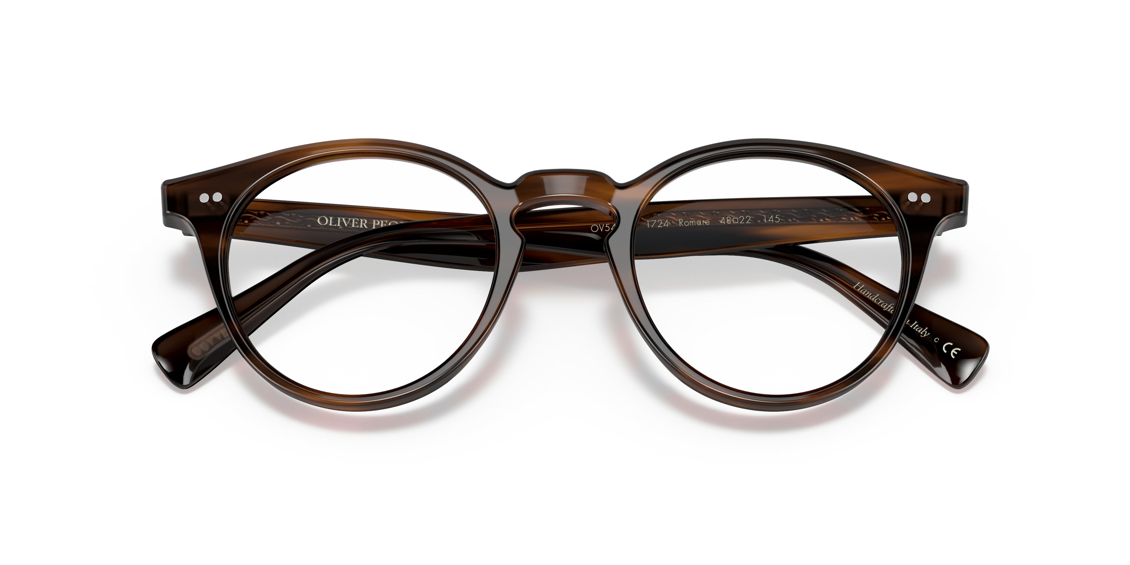 Oliver Peoples Unisex Oliver Peoples OV5459U ROMARE 1724 Optical frames Acetate Brown Transparent Pantos Norma