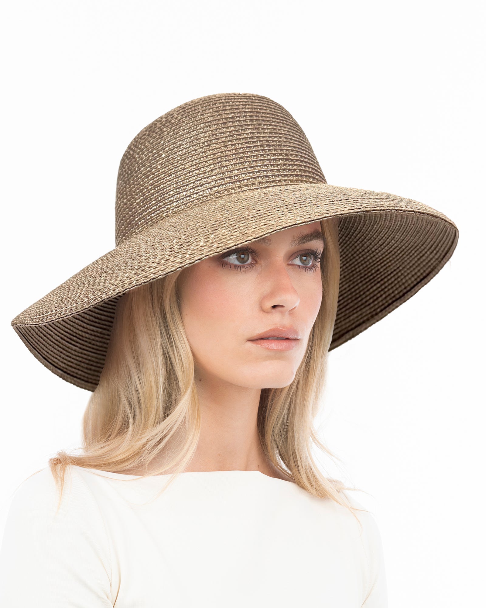 Women's Taupe Squishee Straw Hat