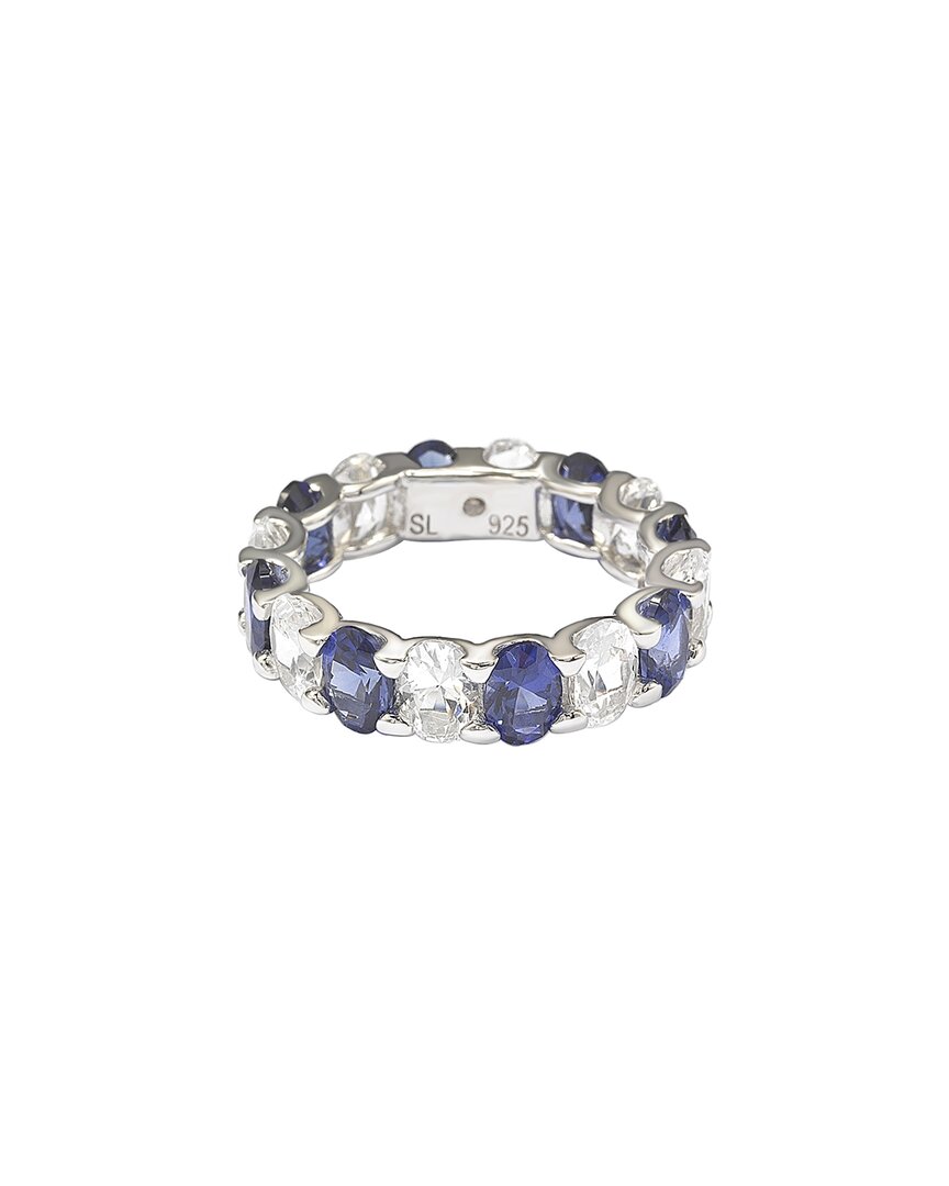 Silver 0.02 ct. tw. Diamond & Gemstone Ring
