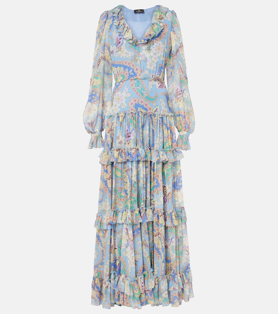 Floral silk gown
