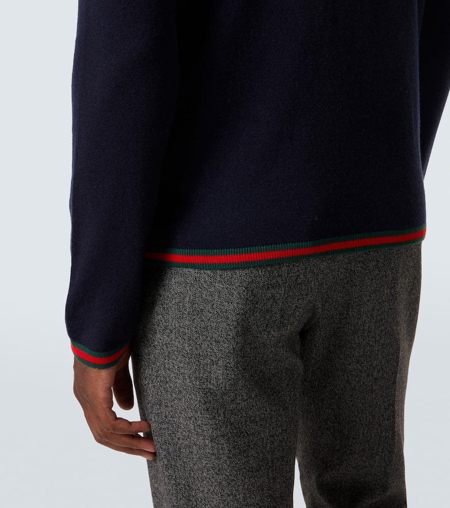 Webstripe cashmere turtleneck sweater