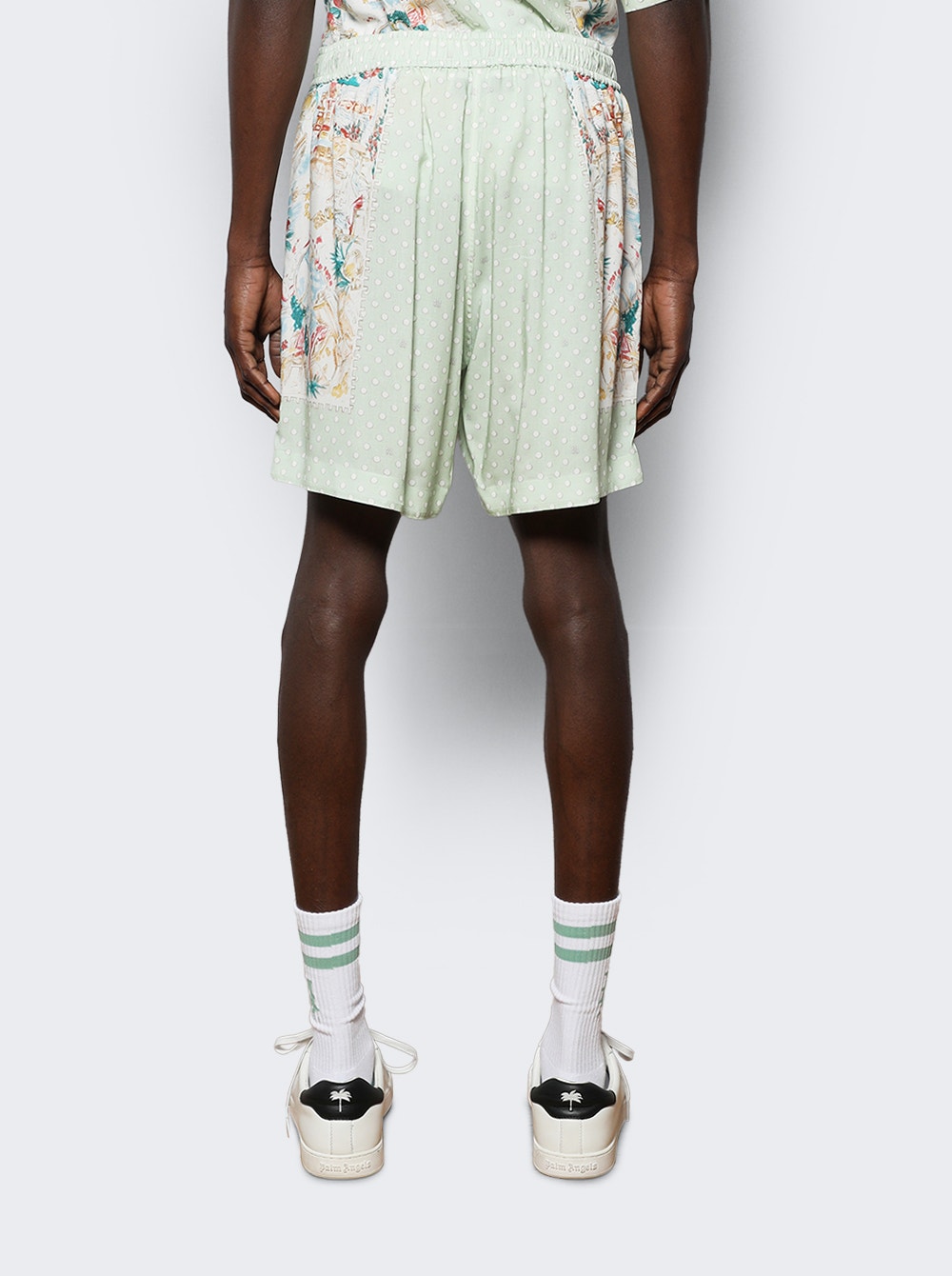 Mix-print deck shorts - Grey