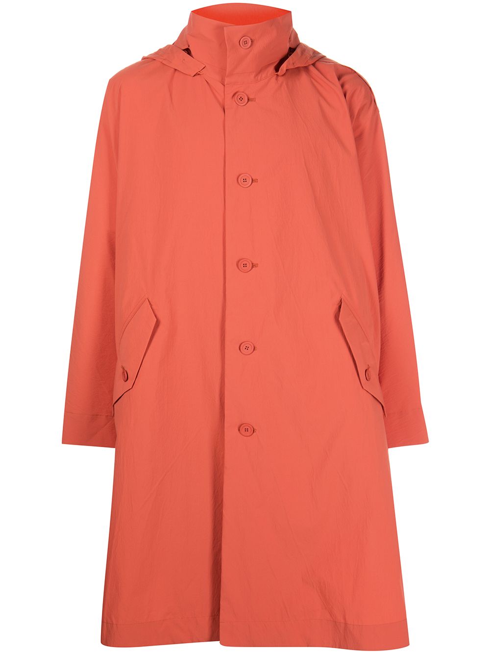 Flip single-breasted coat - Orange