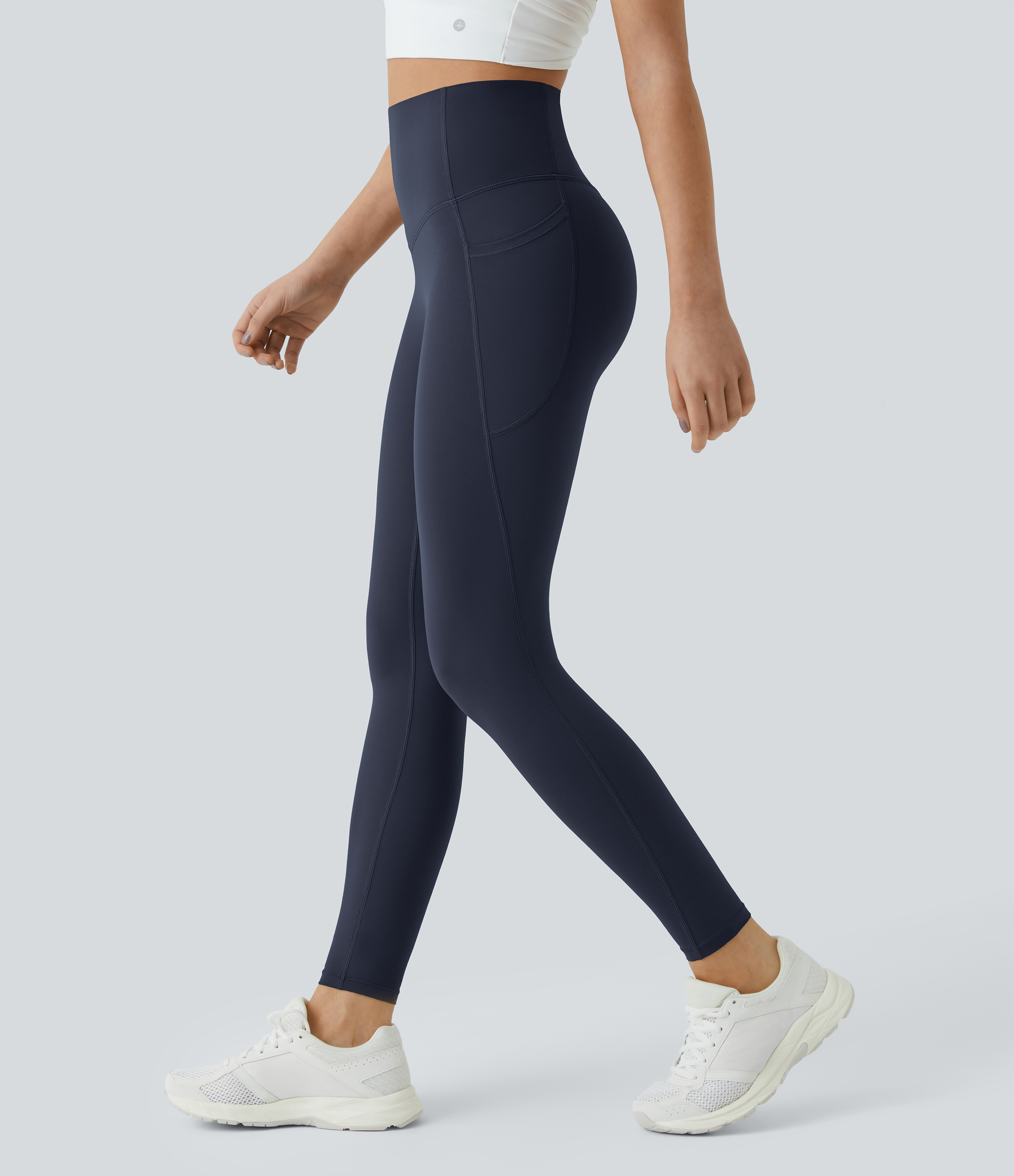 UltraSculpt™ SoCinched High Waisted Tummy Control Pocket Shaping Training Leggings  - Mood Indigo