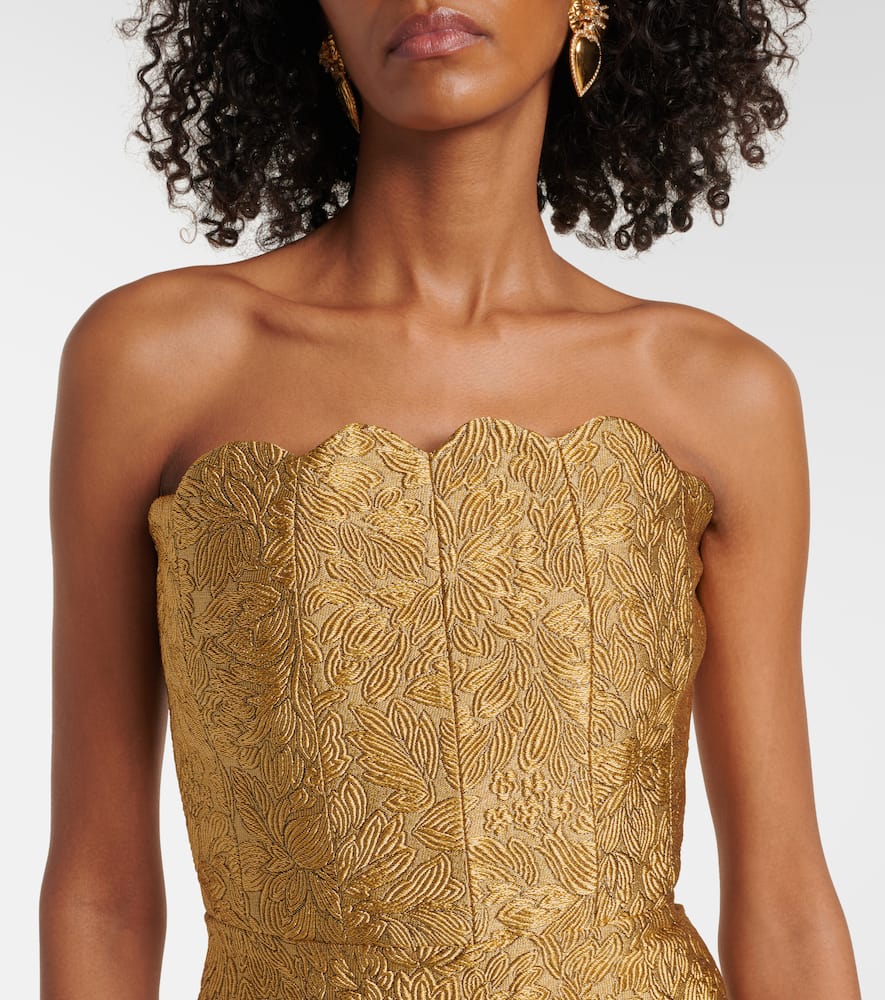 Marcella floral brocade midi dress