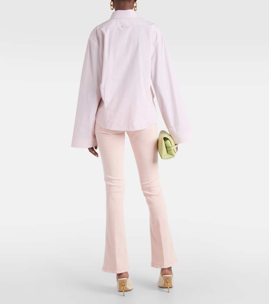 Cropped cotton-blend shirt