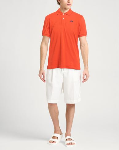 La Martina Man Polo shirt Orange Size 4XL Cotton
