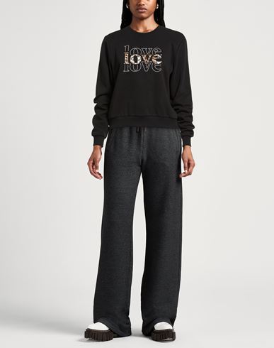 Woman Sweatshirt Black Size M Cotton, Polyester