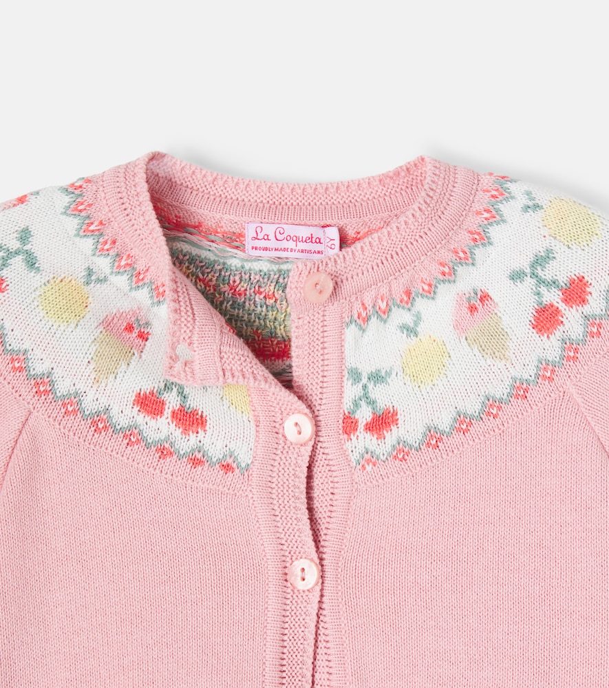 Helado intarsia cotton cardigan