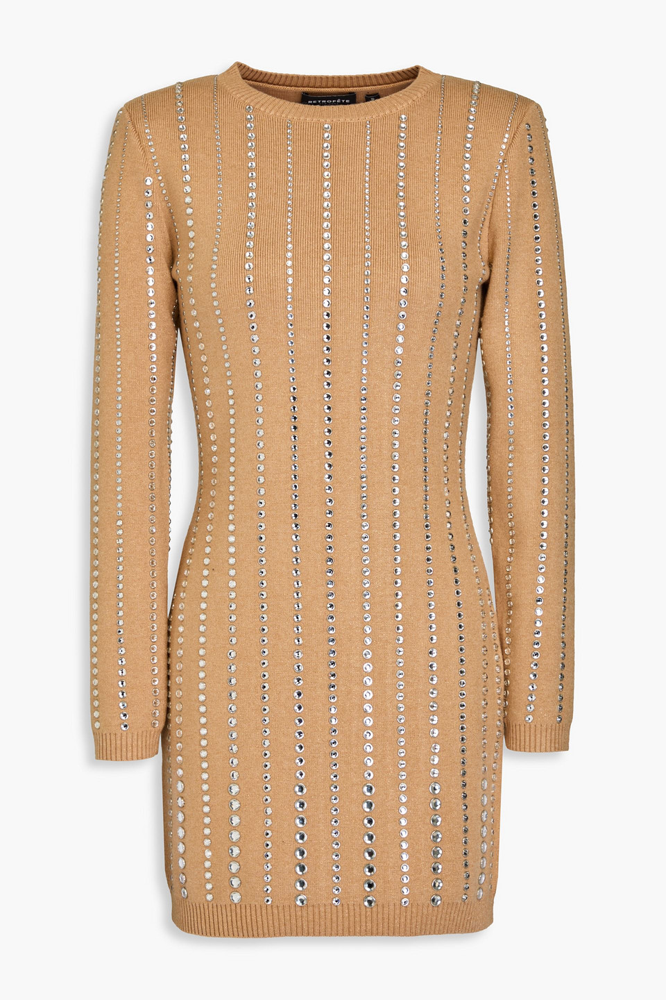Virginia embellished metallic knitted mini dress