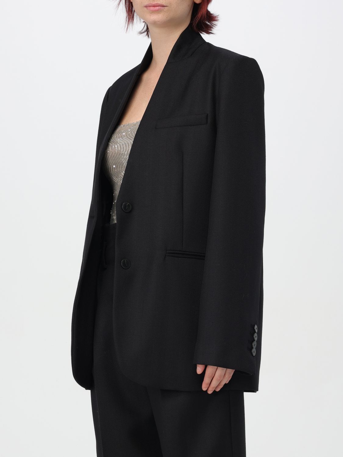 Single-breasted wool blazer - Grey