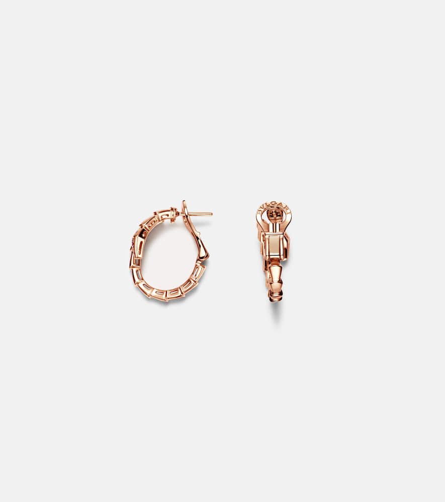 Bvlgari Serpenti Viper 18kt rose gold hoop earrings with diamonds