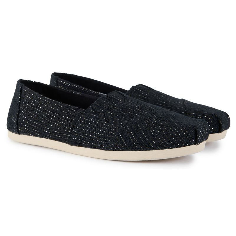 Toms Womens Alpargata Classic Shoes - Black Canva