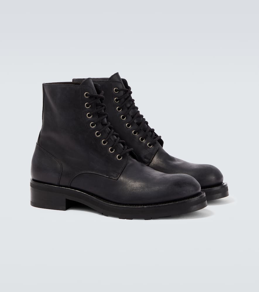 Leather combat boots