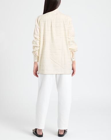 Woman Shirt Cream Size M Cotton, Polyester