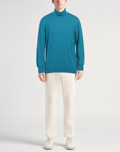 Lardini Man Turtleneck Turquoise Size 44 Wool