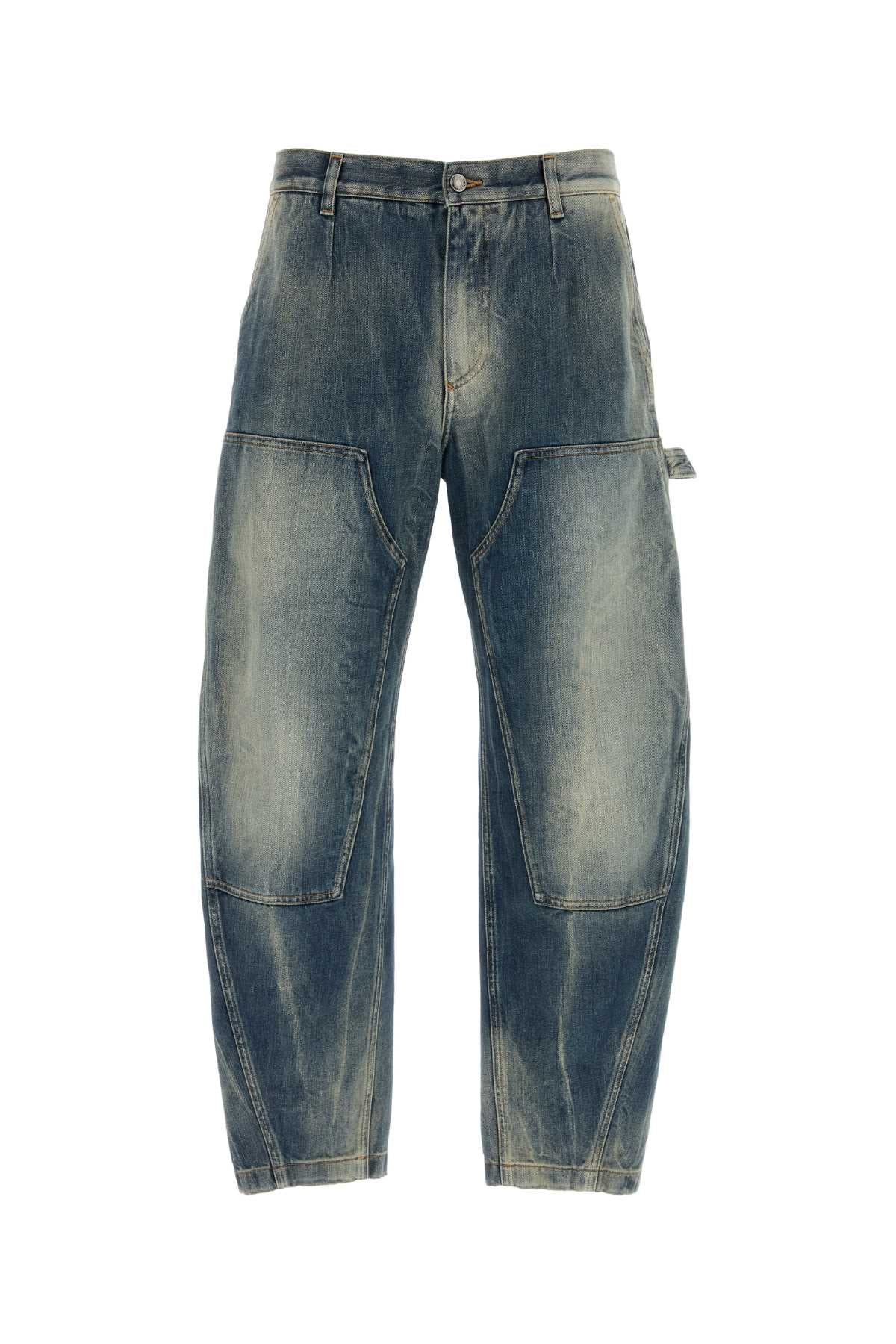 Patchwork Denim Jeans — Blue
