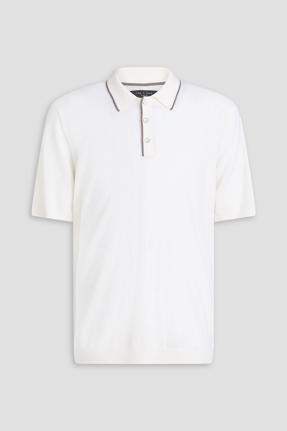 Crawford wool and cashmere-blend polo shirt - White - L