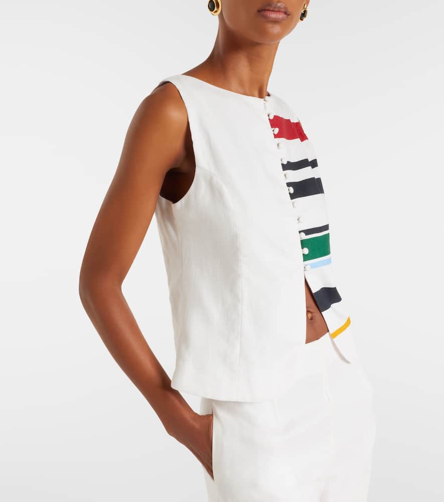 Genova striped linen top