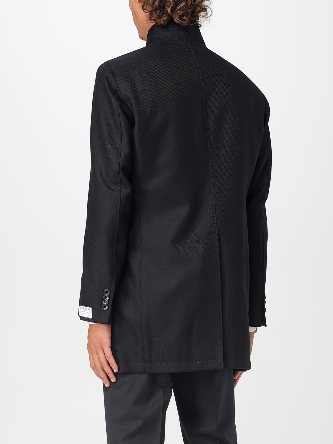 Peaked virgin-wool coat - Blue