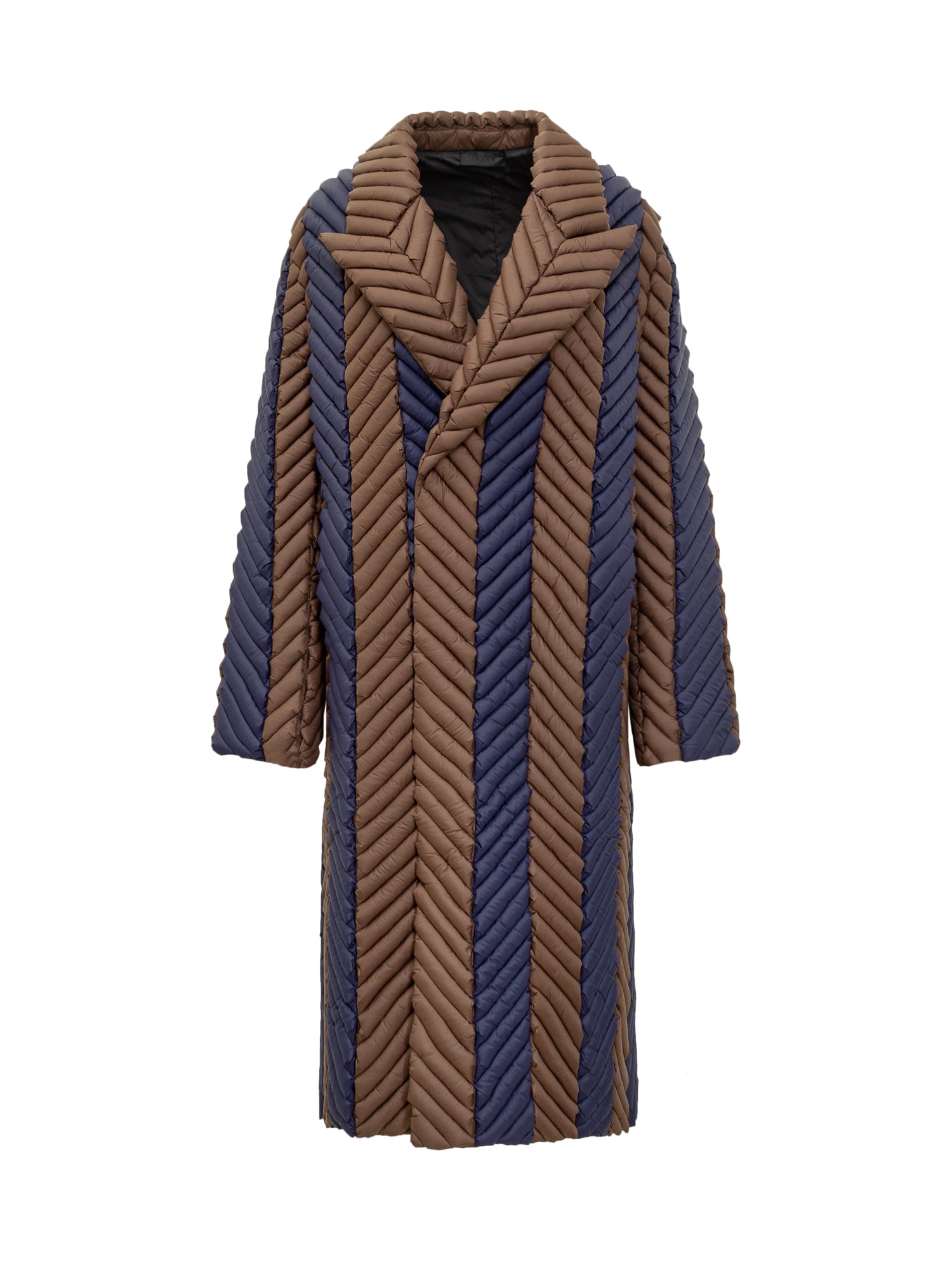 Striped Long Down Jacket