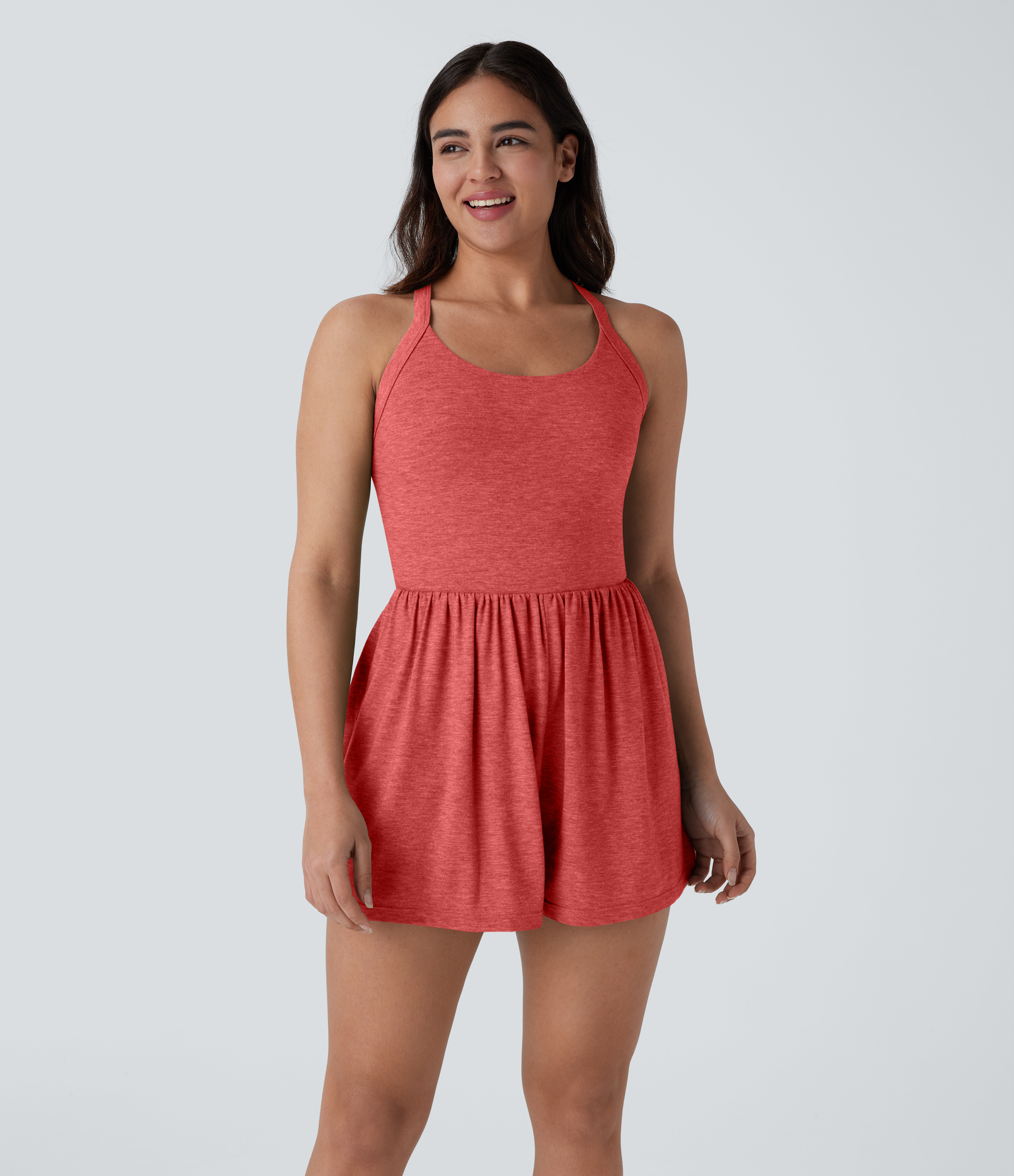 Pocket 2-in-1 Romper-Easy Peezy Edition  - Poinsettia Floral Yarn