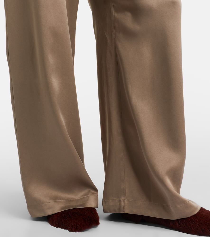 Isola silk charmeuse wide-leg pants