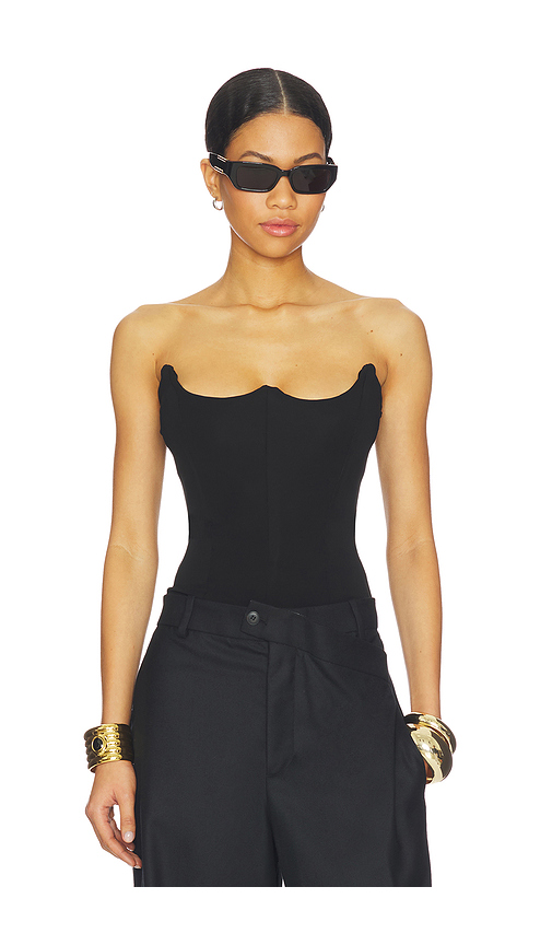 MISHA The Avatus Jersey Bodysuit in Black. S. Also in XS