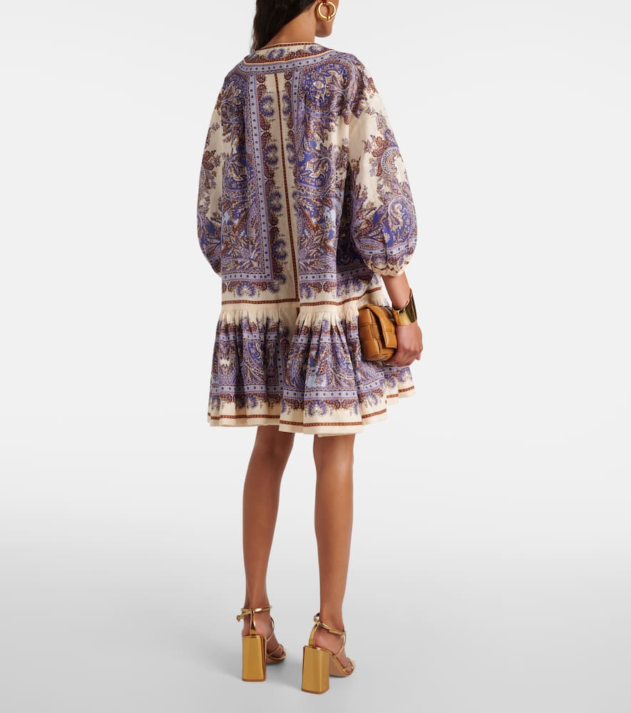 Ottie Eyelet paisley linen minidress