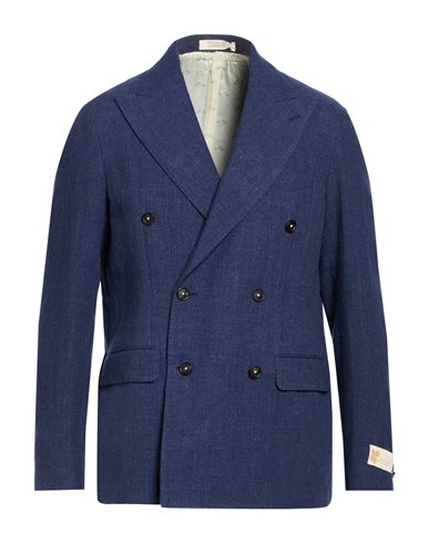 Man Blazer Navy Size 38 Linen, Virgin Wool, Silk, Cashmere